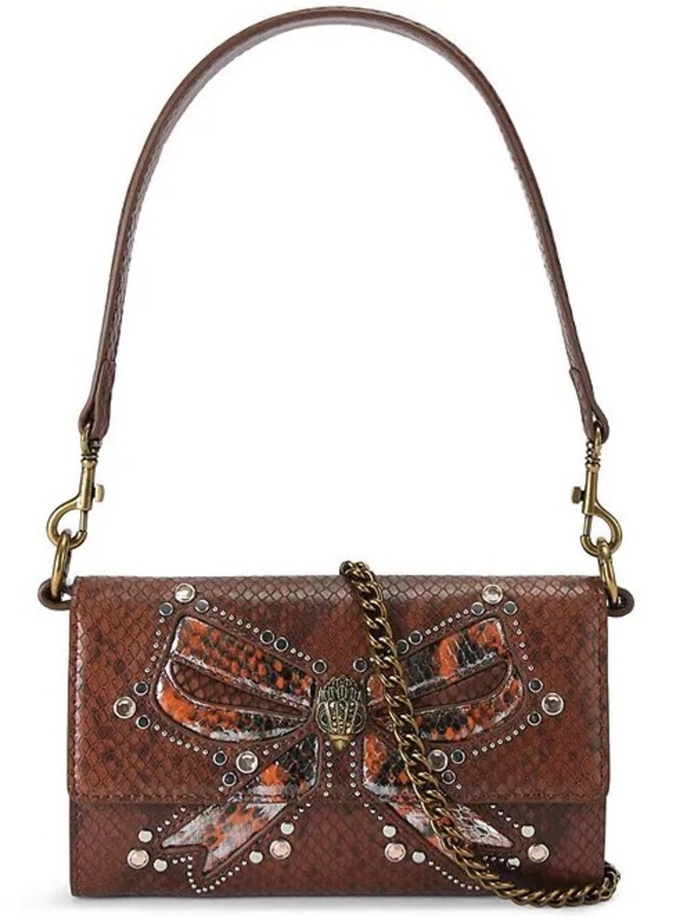Kurt Geiger London Soft Shoreditch Wallet on a Chain in Dark Brown